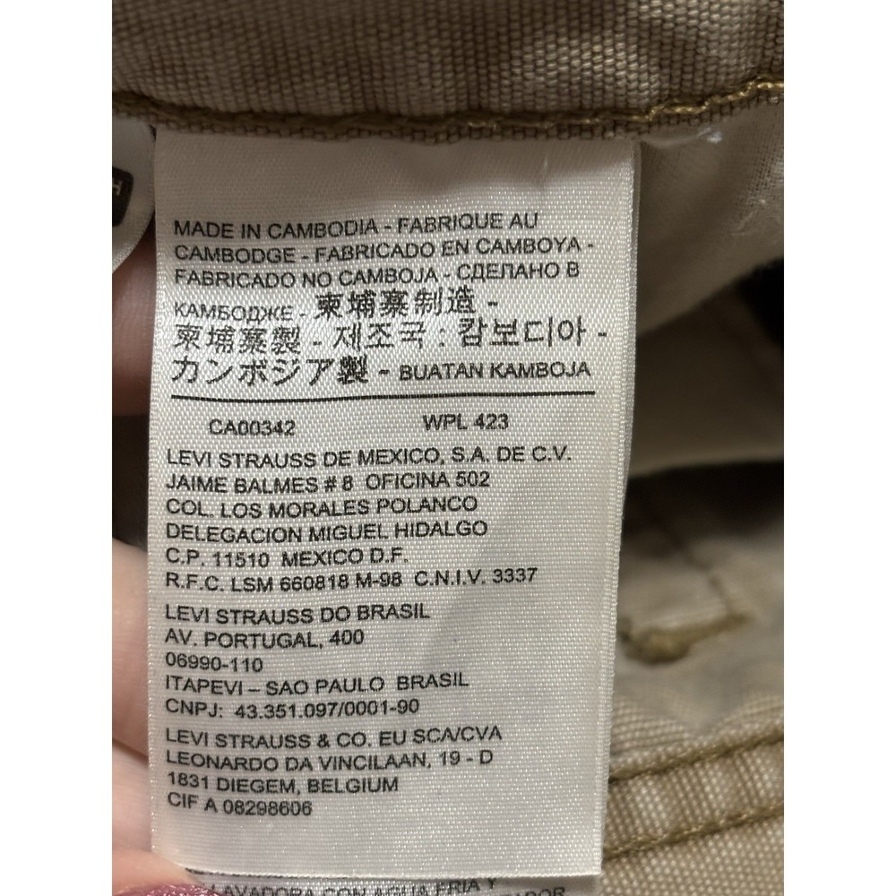 Levis 505 Regular Fit Khaki Tan Pants Mens 34x32 Straight Leg - Picture 5 of 7